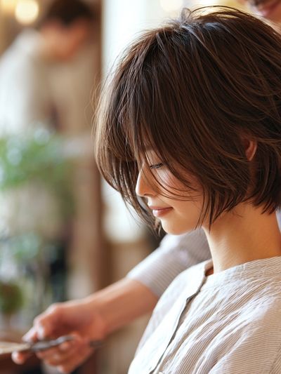 Salon Haircut Portrait Print. poster