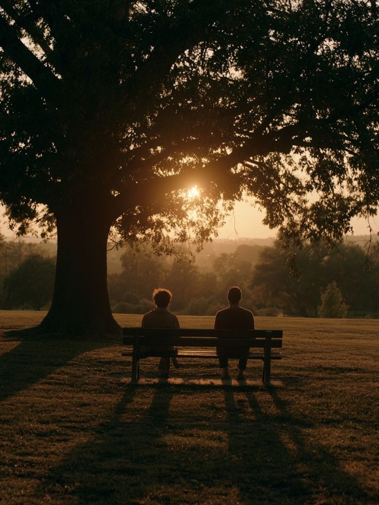 Sunset Park Bench Photography Poster. poster detail