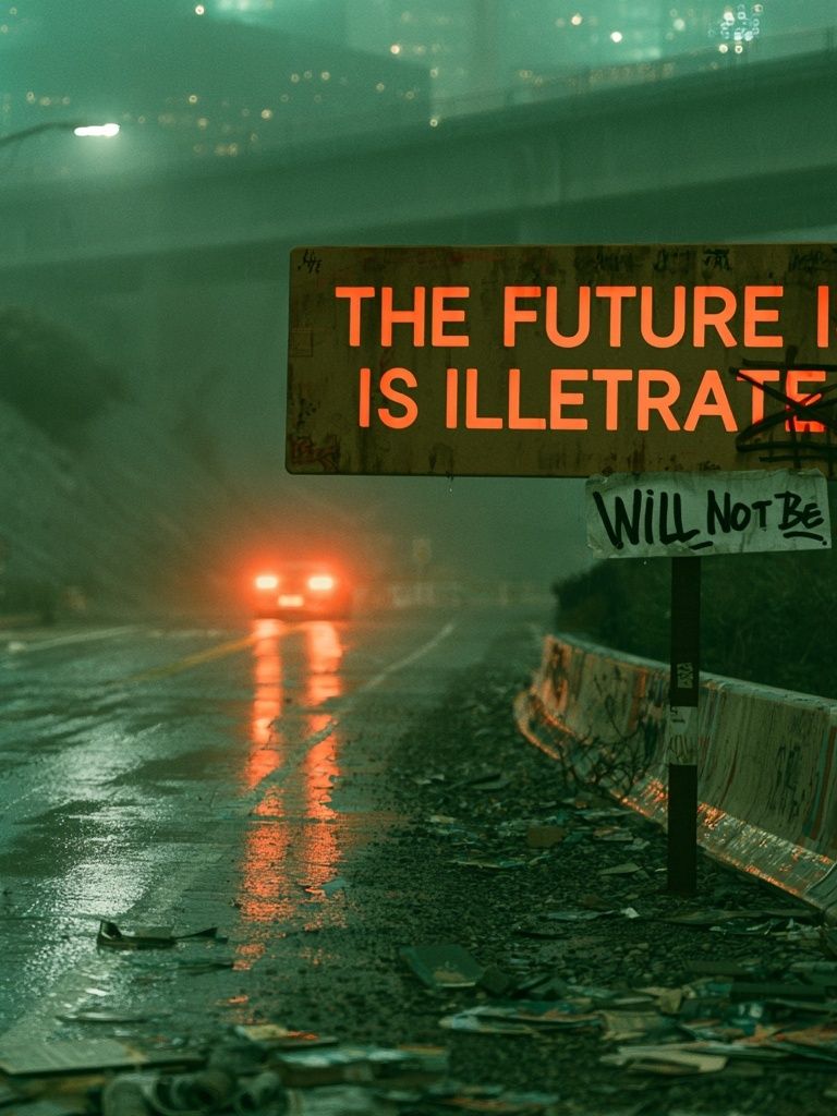 The Future Is Illiterate Street Art Print. poster — photography art