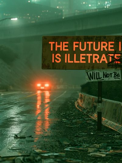 The Future Is Illiterate Street Art Print. poster
