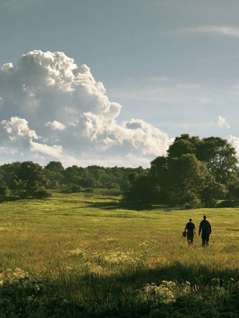 Meadow Walk Landscape Poster. poster detail