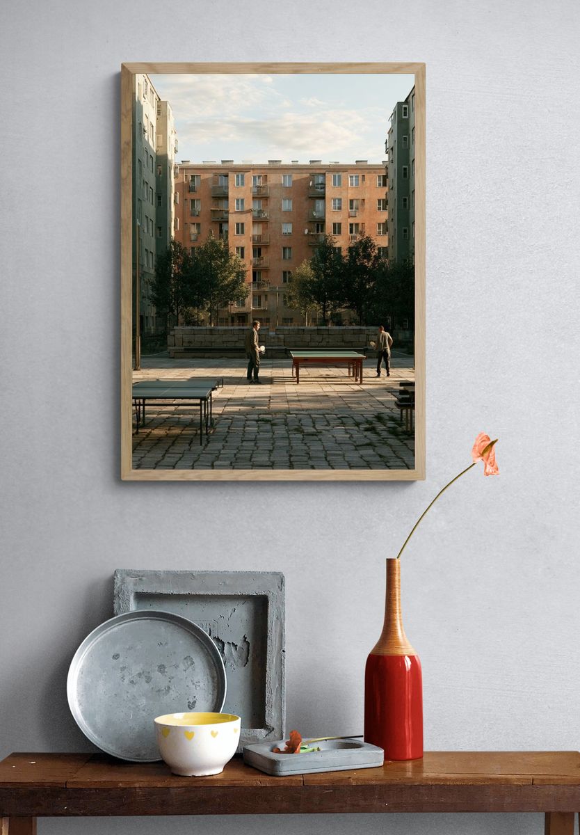 Urban Courtyard Table Tennis Poster. — room view 3