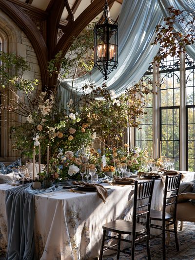 Elegant Garden Dining Room Photography Poster. poster