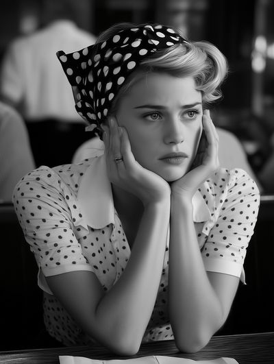 Vintage Portrait — Black-White Print. poster
