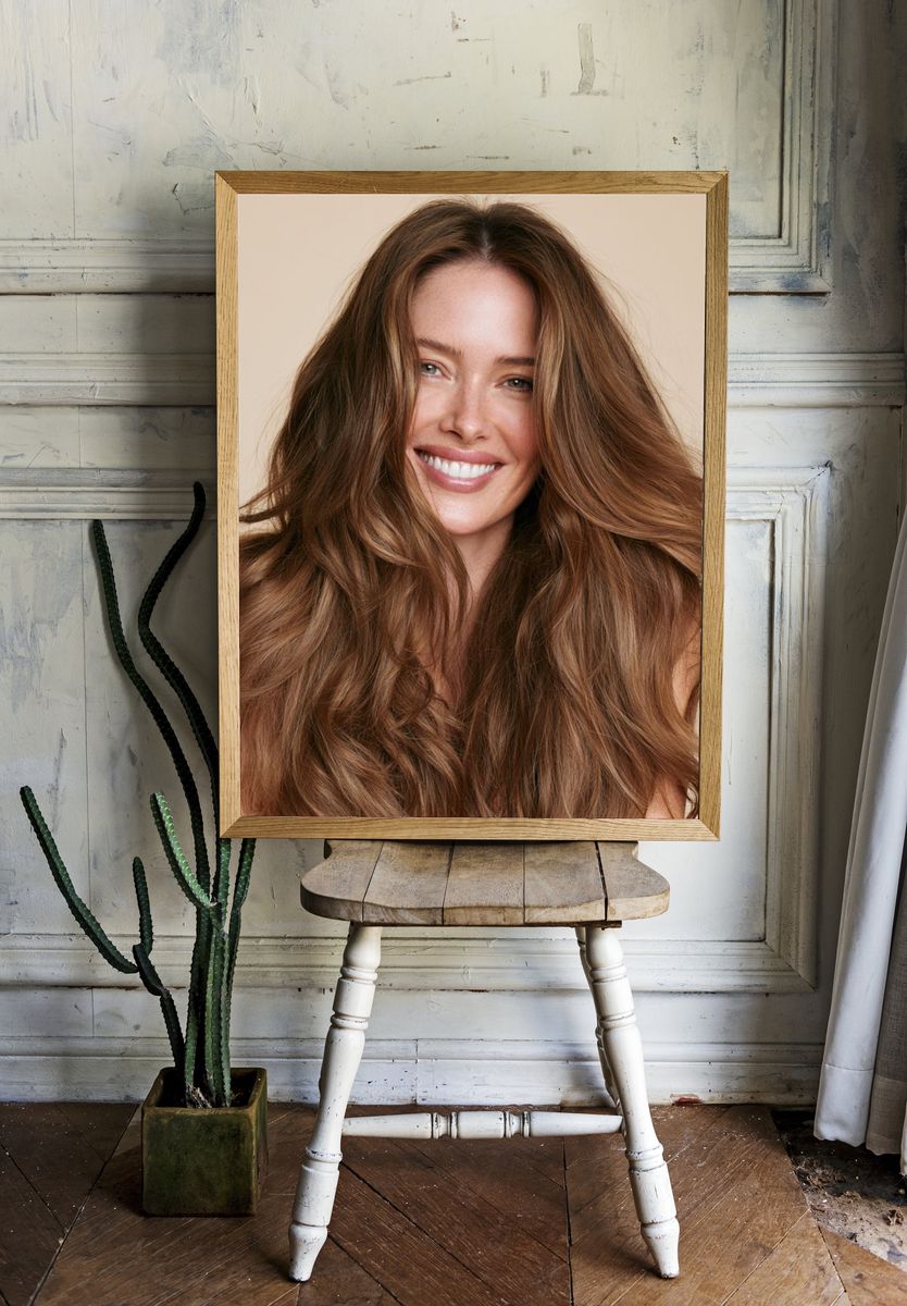 Smiling Woman Portrait Print. — room view 1