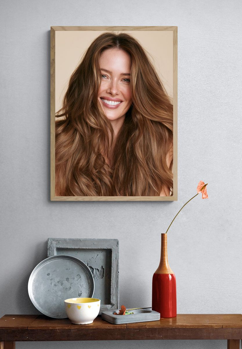 Smiling Woman Portrait Print. — room view 3
