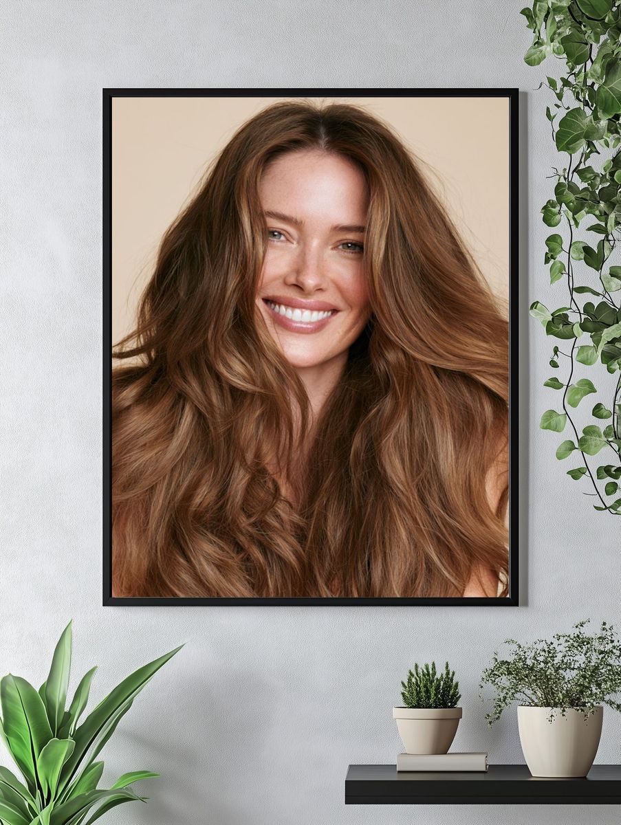 Smiling Woman Portrait Print. — room view 4