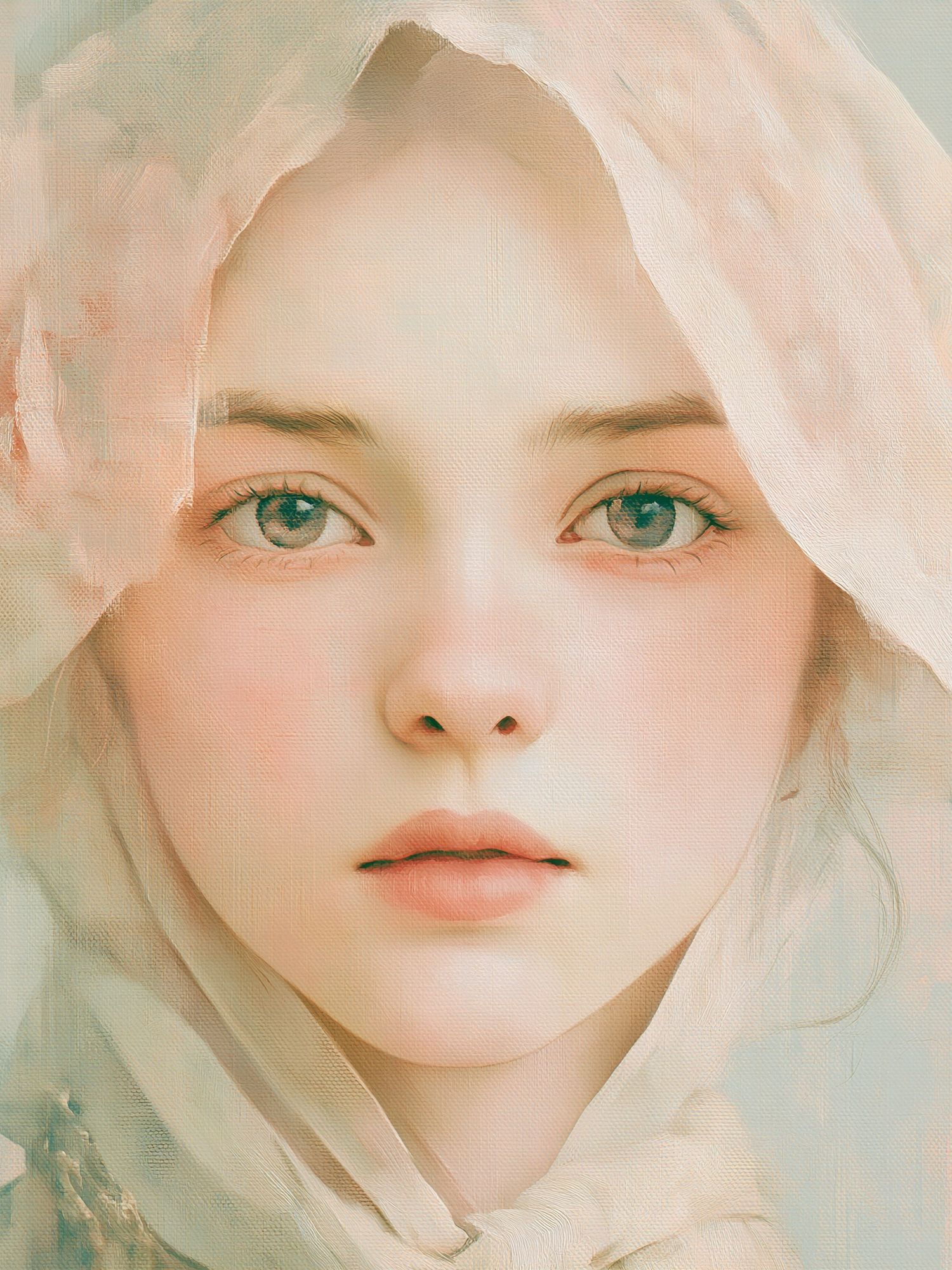 Soft Portrait of a Young Woman Print. poster detail