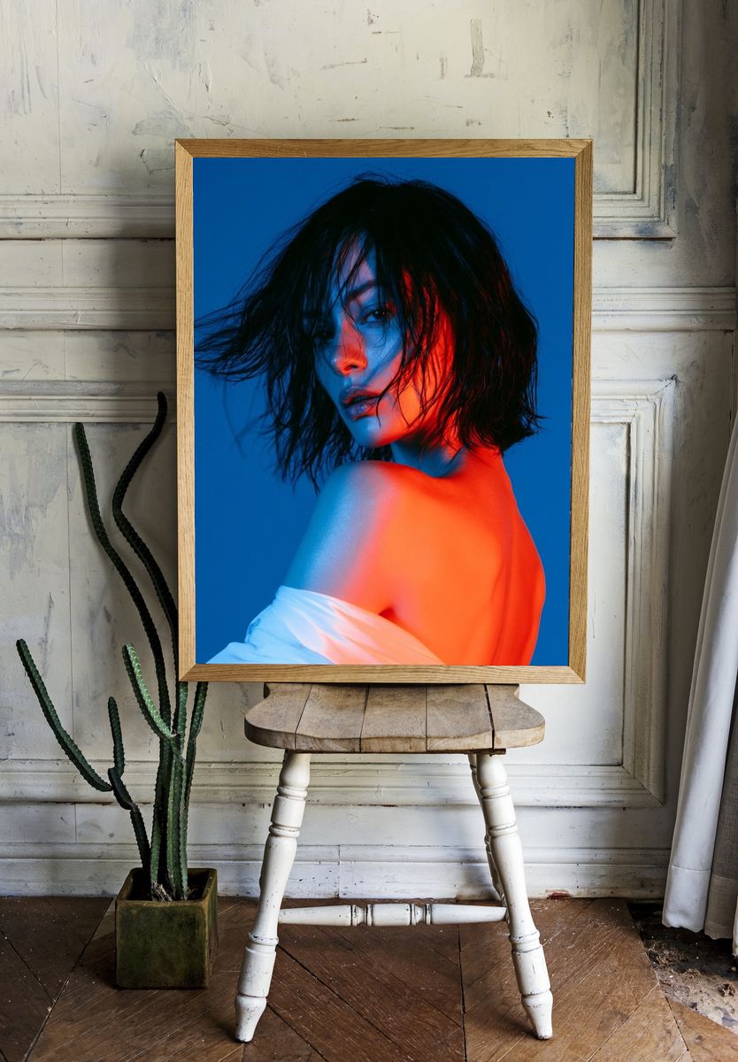 Neon Portrait Photography Poster. — room view 1