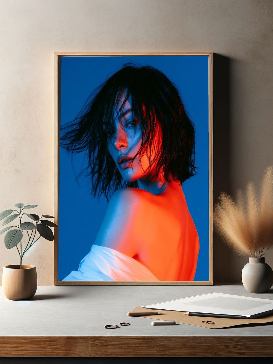 Neon Portrait Photography Poster. — room view 2