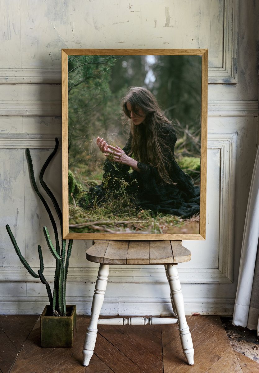 Forest Witch Portrait Print. — room view 1