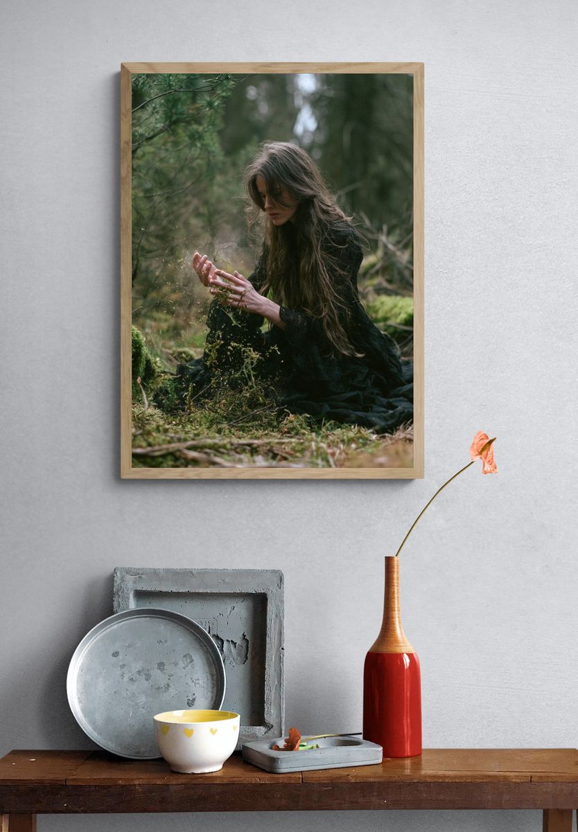 Forest Witch Portrait Print. — room view 3