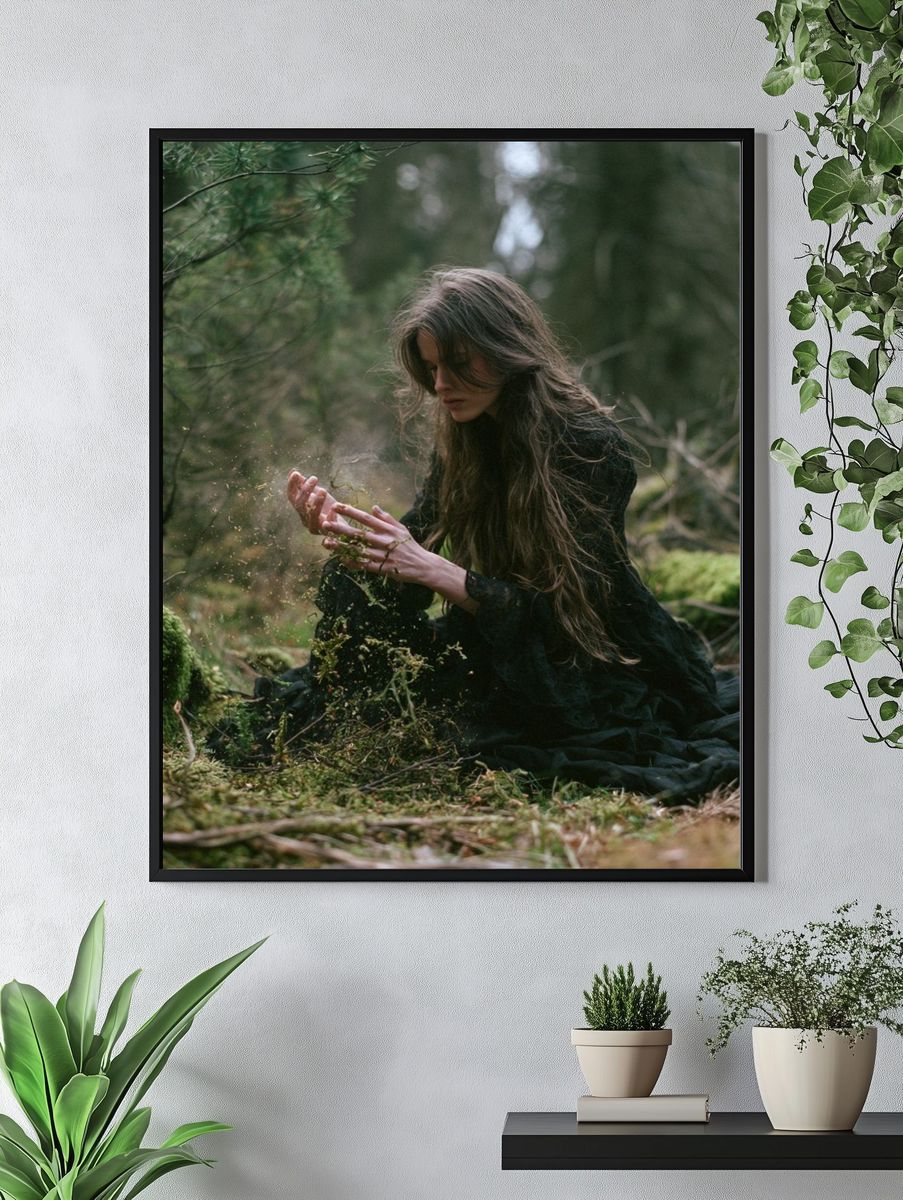 Forest Witch Portrait Print. — room view 4