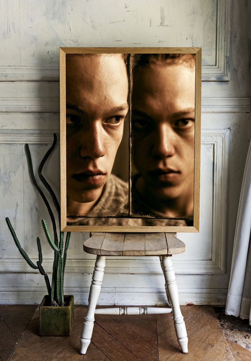 Intense Mirror Portrait Poster. room preview