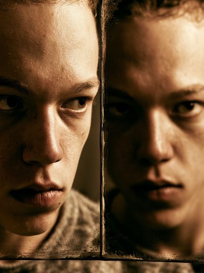 Intense Mirror Portrait Poster.