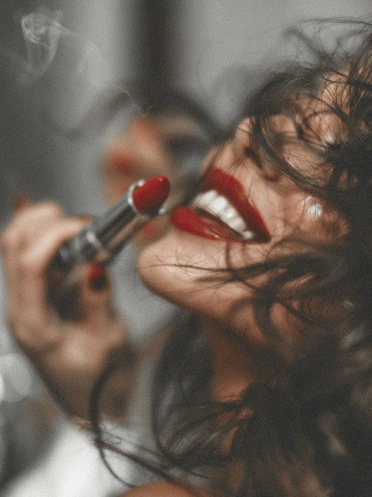Red Lipstick Portrait Photography Poster. poster detail