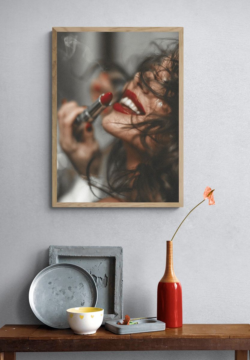 Red Lipstick Portrait Photography Poster. — room view 3