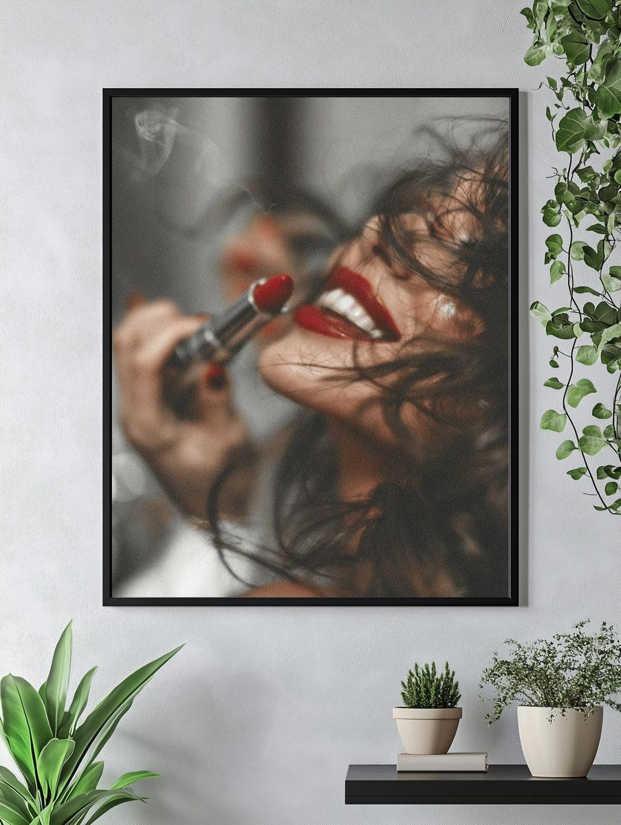Red Lipstick Portrait Photography Poster. — room view 4