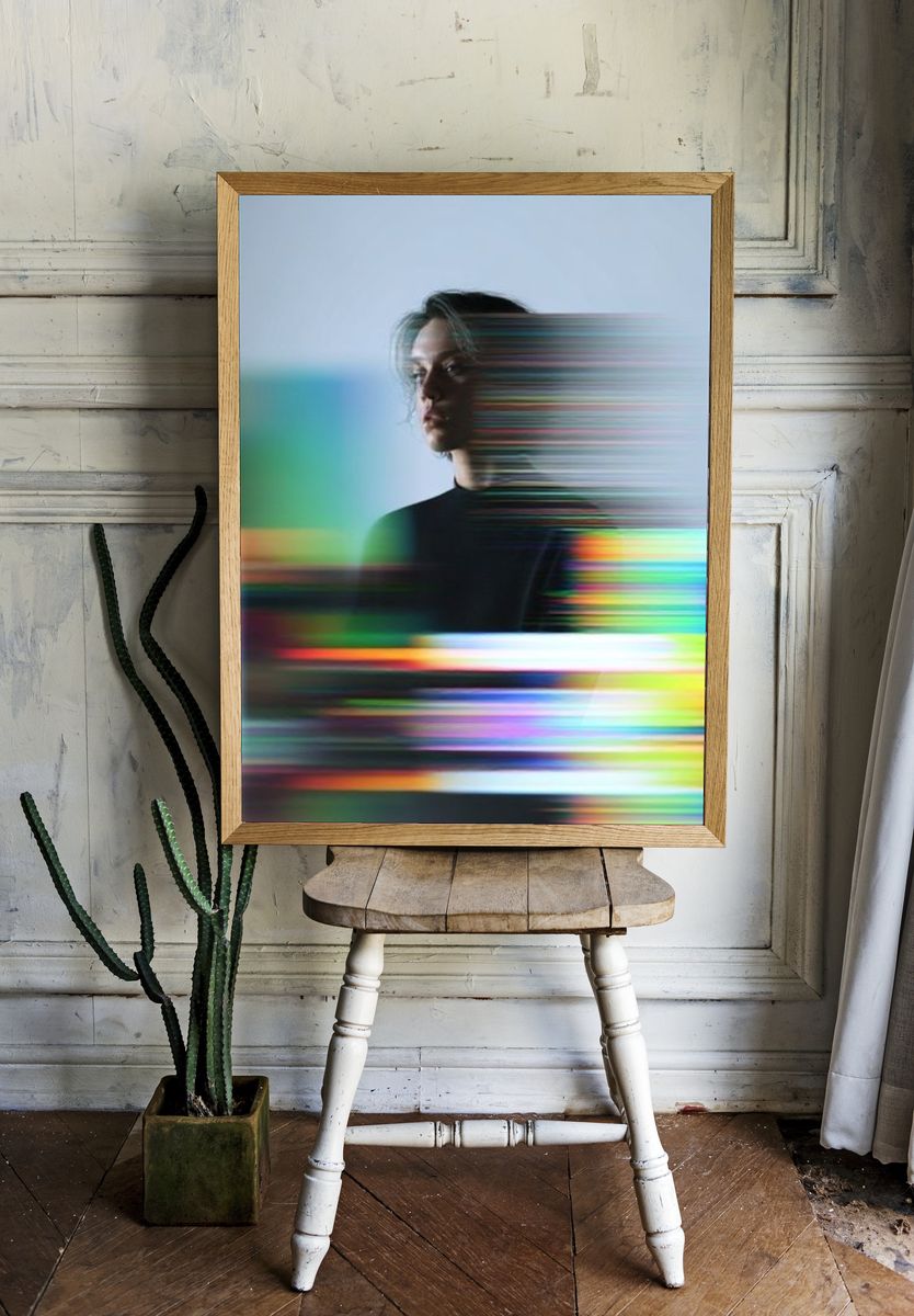 Glitch Portrait Photography Poster. — room view 1