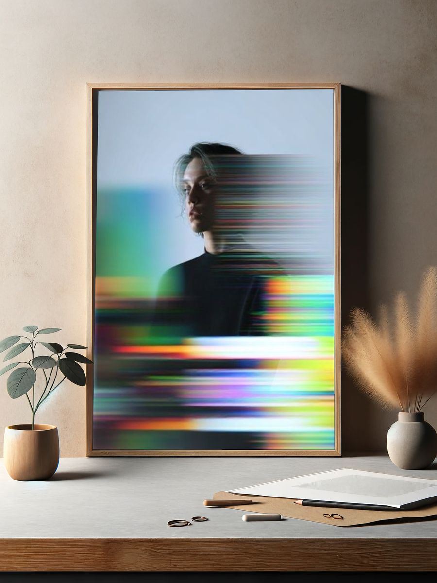 Glitch Portrait Photography Poster. — room view 2