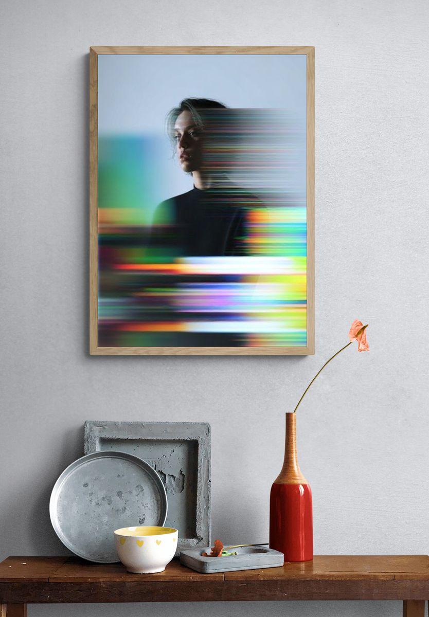 Glitch Portrait Photography Poster. — room view 3