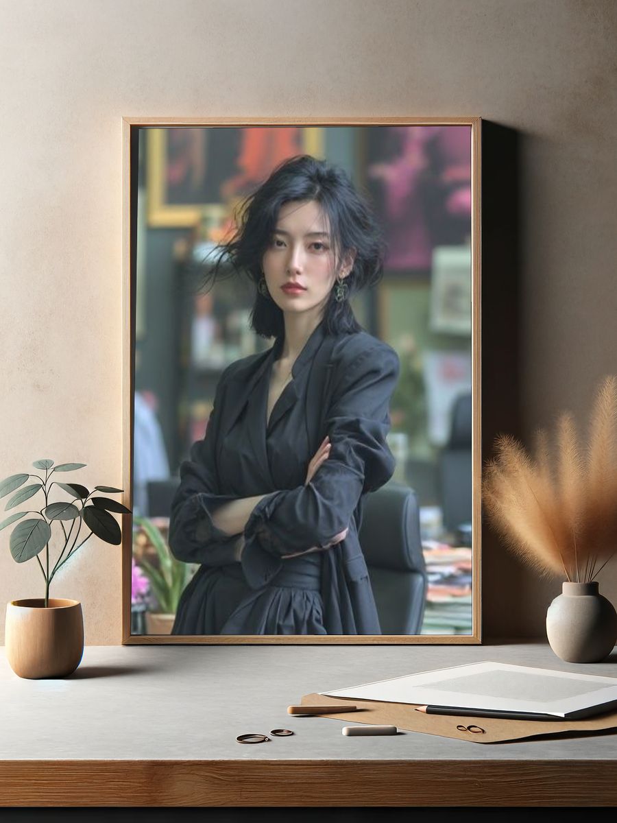 Elegant Woman Portrait Poster. — room view 2