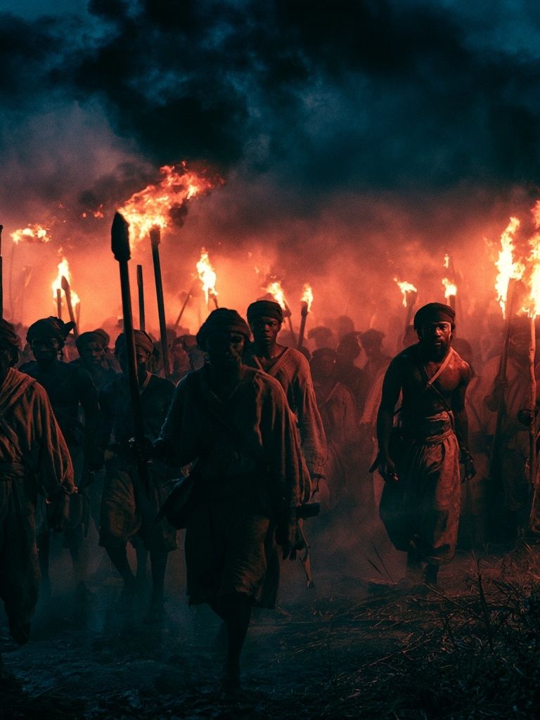 Torchlit Procession Photography Poster. poster — photography art