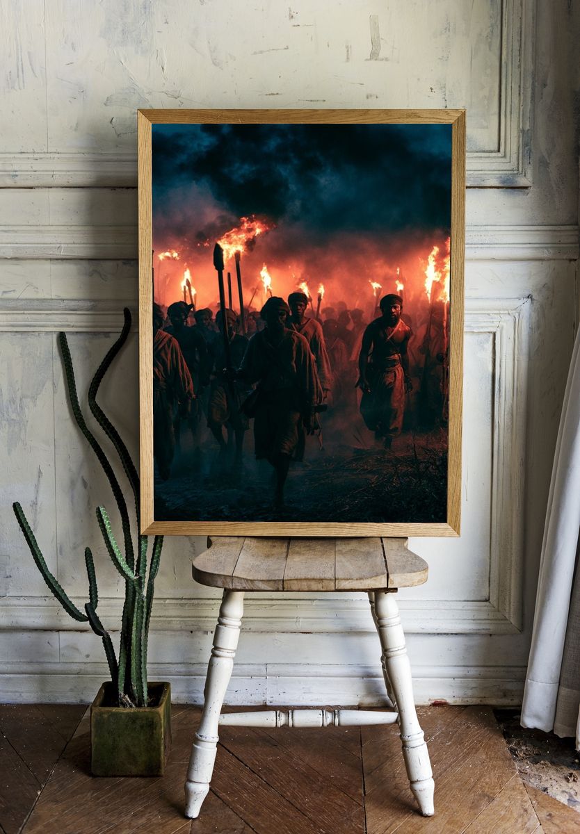Torchlit Procession Photography Poster. room preview