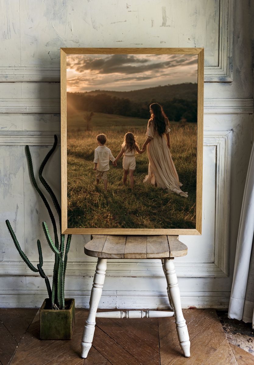 Surreal Face Close-Up Photography Poster. room preview