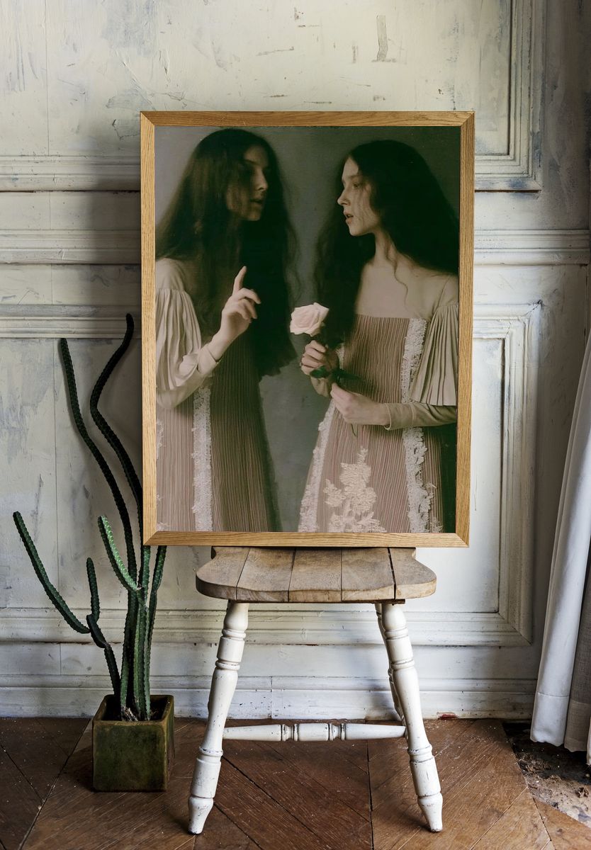Twin Portrait Fashion Print. room preview