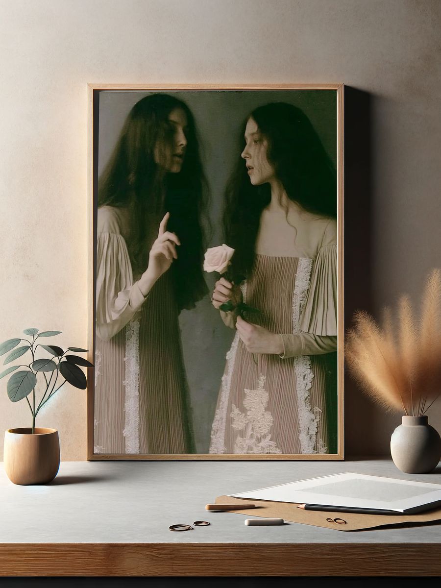 Twin Portrait Fashion Print. — room view 2