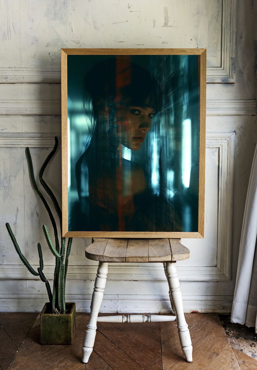 Neon Portrait Photography Poster. — room view 1