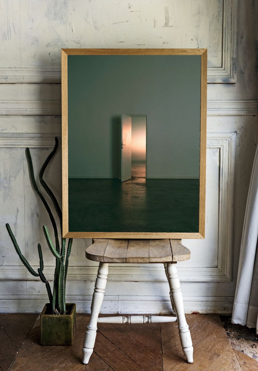 Open Door at Sunset Photography Poster. room preview