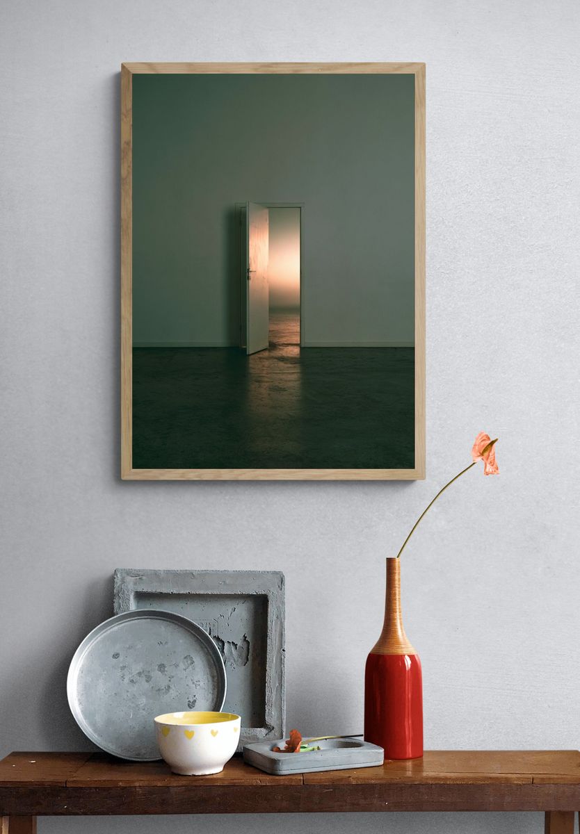 Open Door at Sunset Photography Poster. — room view 3
