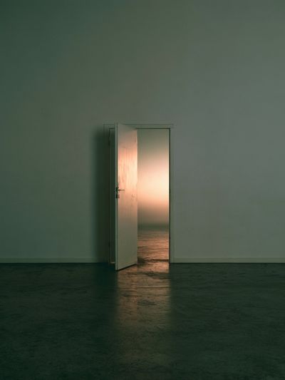Open Door at Sunset Photography Poster.