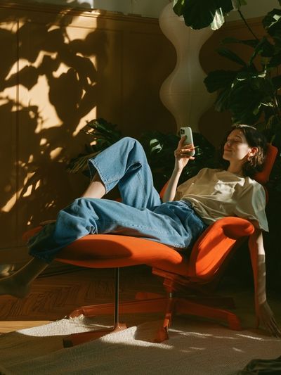 Sunlit Lounge Chair Photography Poster. poster