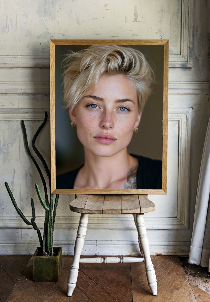 Blonde Portrait Photography Poster. — room view 1