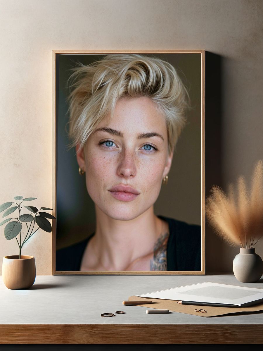 Blonde Portrait Photography Poster. — room view 2