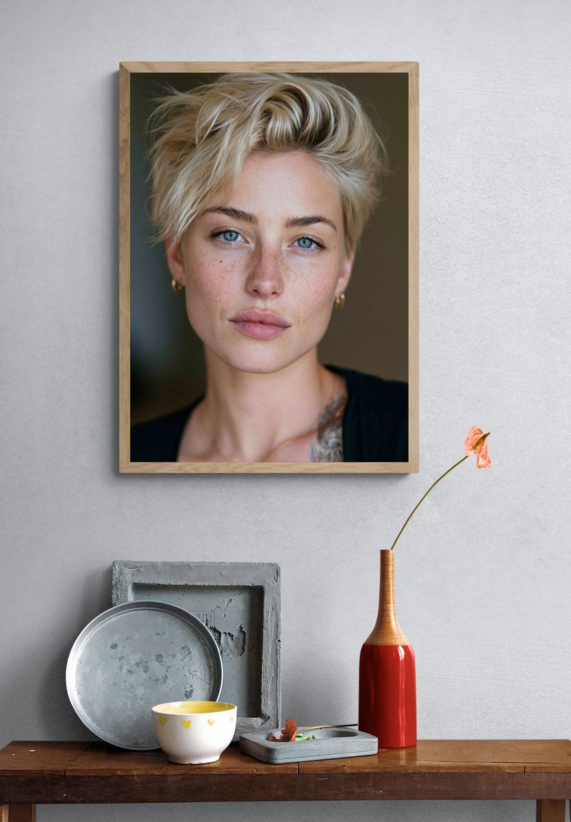 Blonde Portrait Photography Poster. — room view 3
