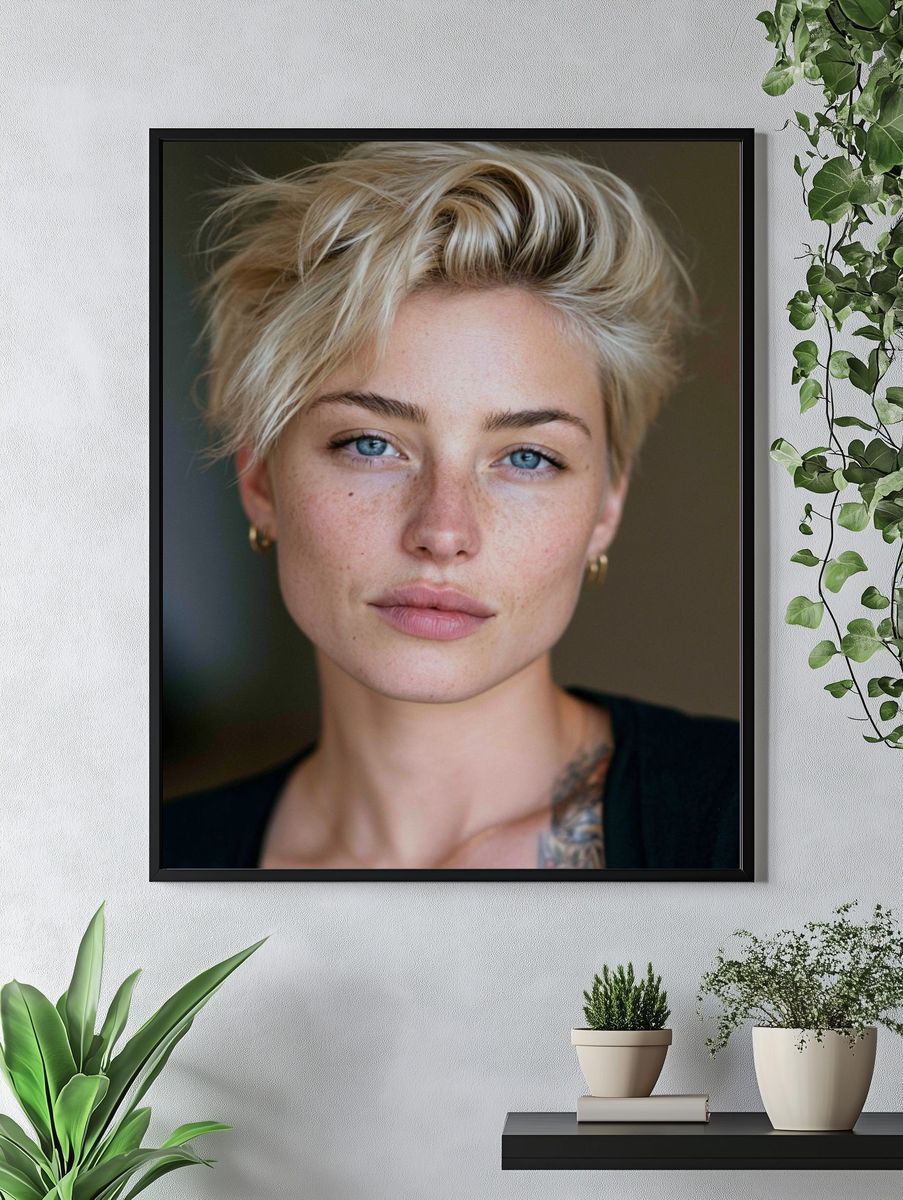 Blonde Portrait Photography Poster. — room view 4
