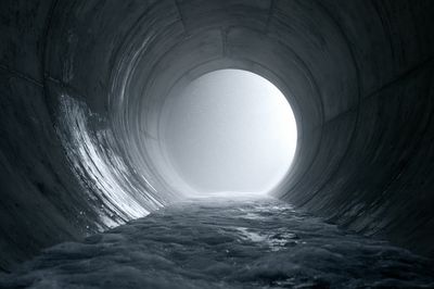 Snowy Tunnel Light Photography Poster. poster
