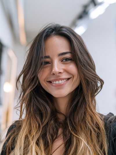 Smiling Woman Portrait Print. poster
