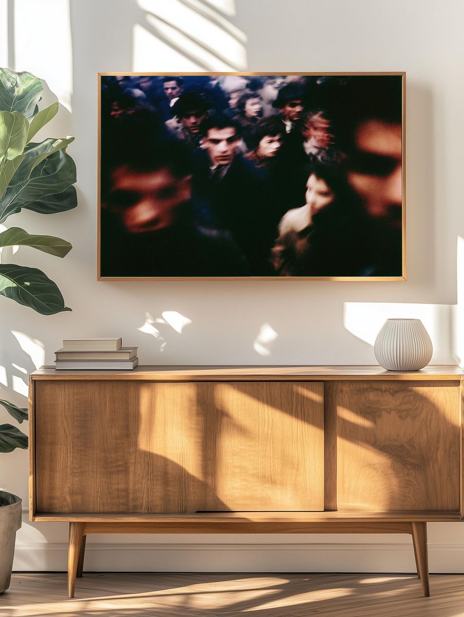 Blurred Crowd Street Photography Poster. — room view 3
