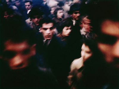 Blurred Crowd Street Photography Poster.
