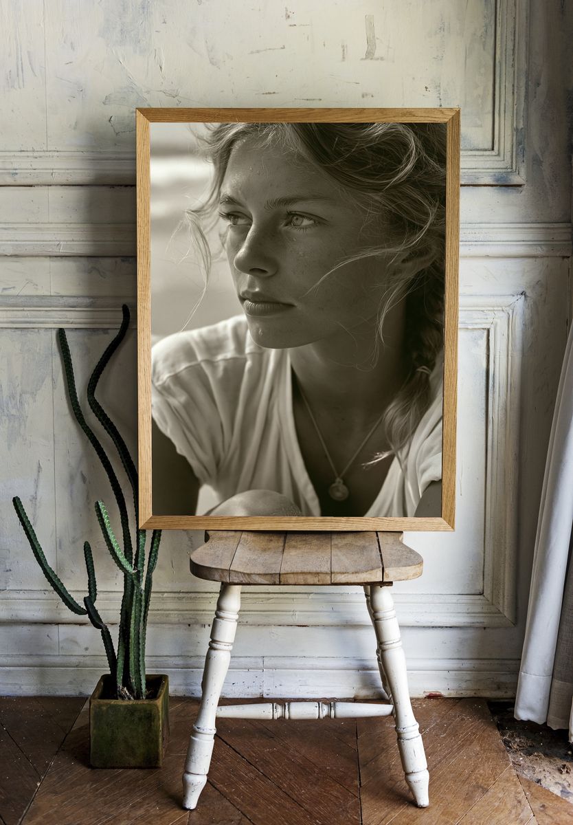 Contemplative Portrait Photography Print. — room view 1
