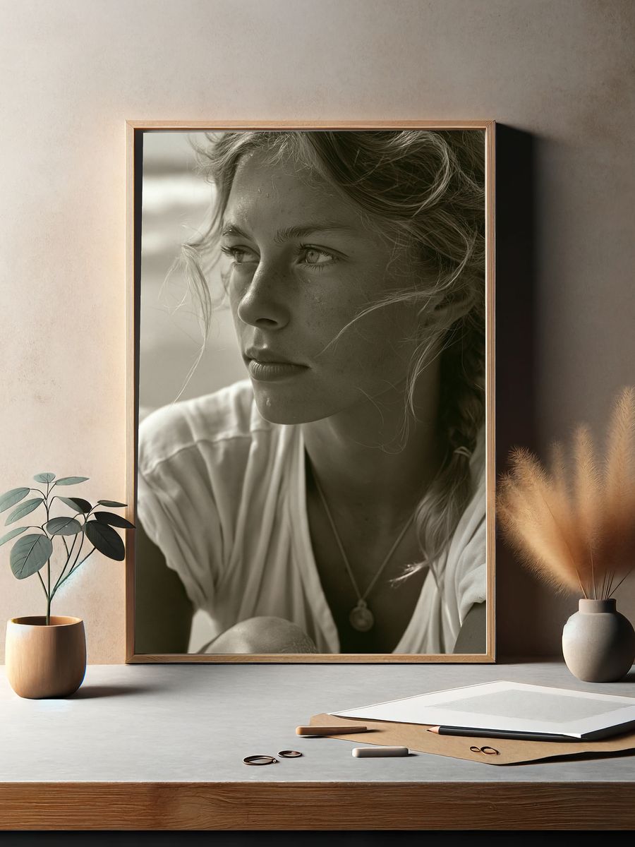 Contemplative Portrait Photography Print. — room view 2