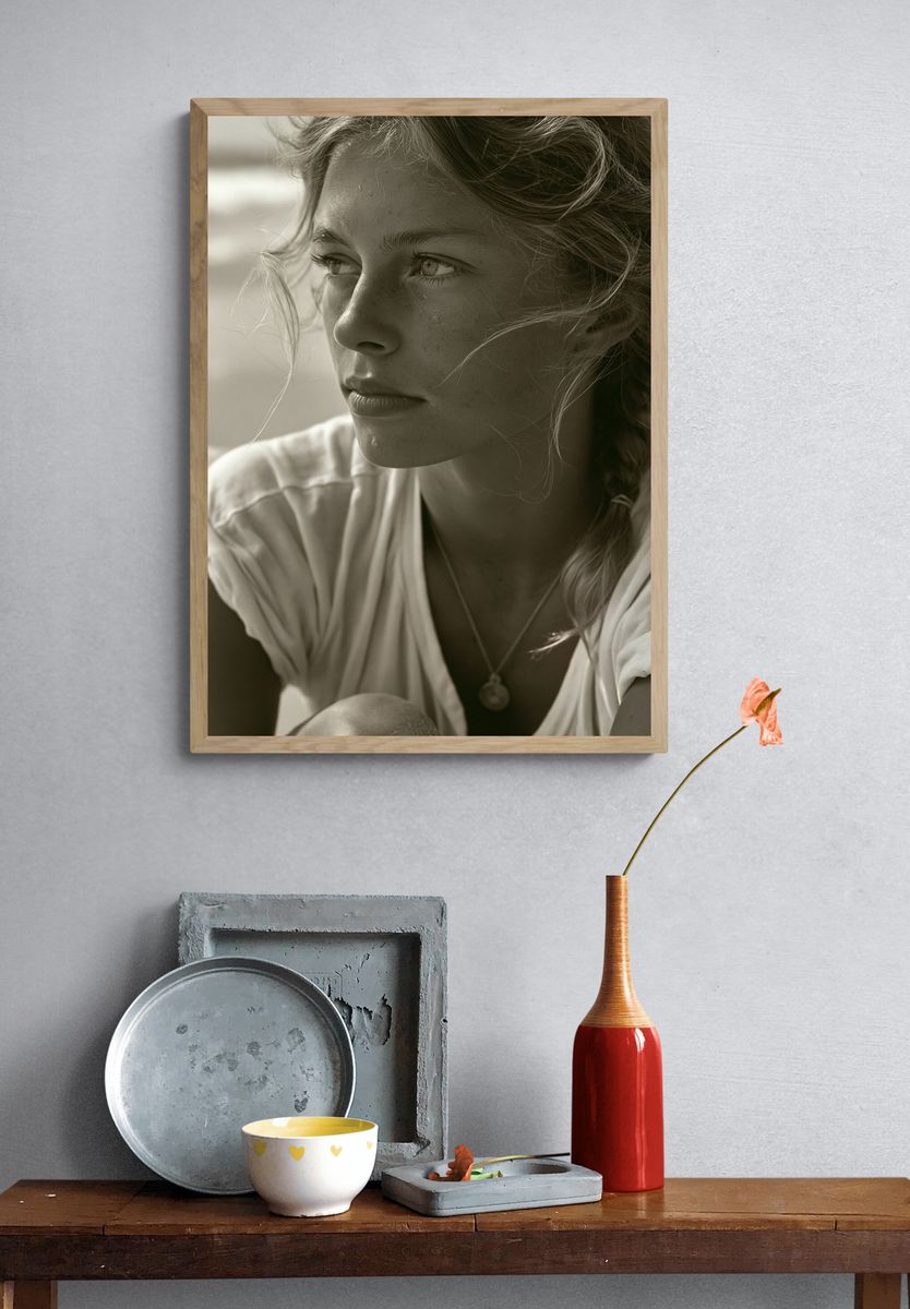 Contemplative Portrait Photography Print. — room view 3