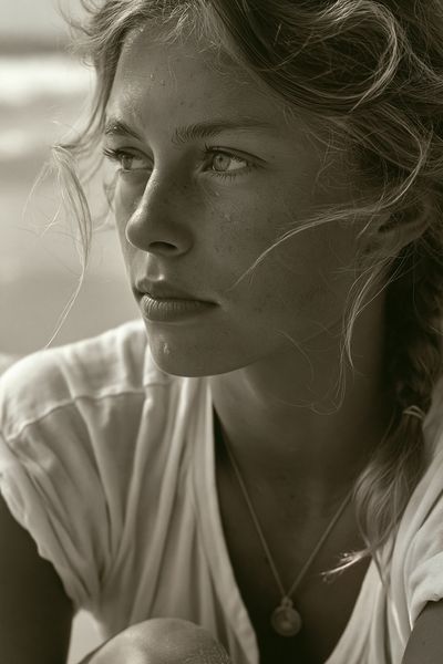 Contemplative Portrait Photography Print. poster
