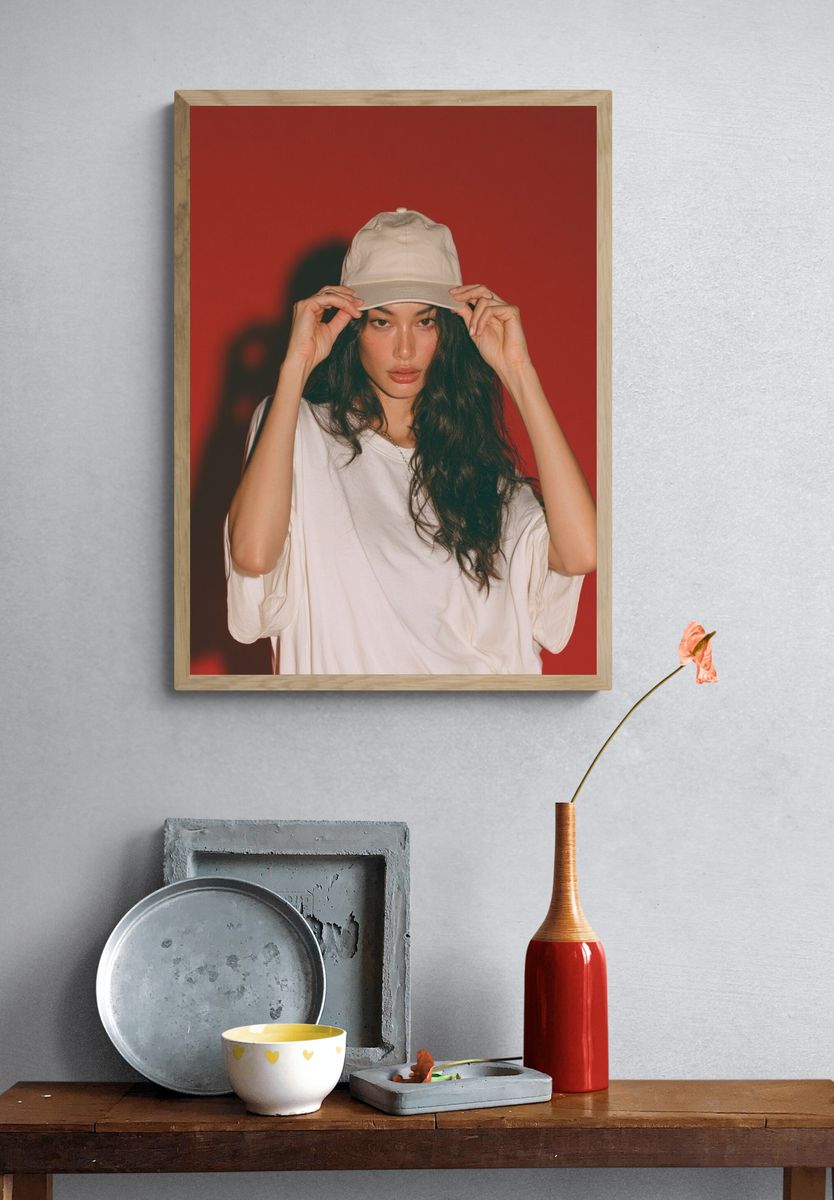 Red Studio Portrait Photography Poster. — room view 3