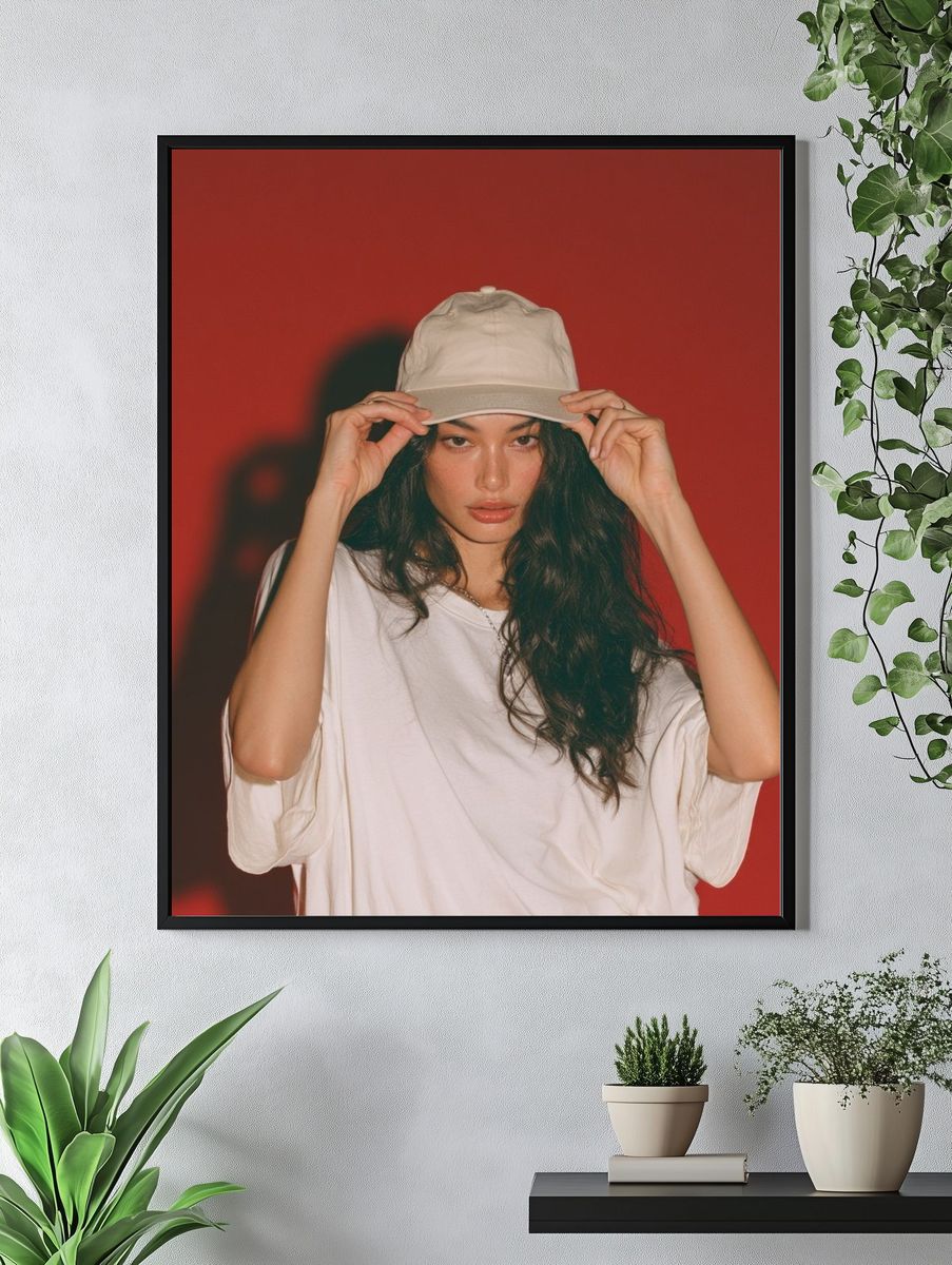Red Studio Portrait Photography Poster. — room view 4